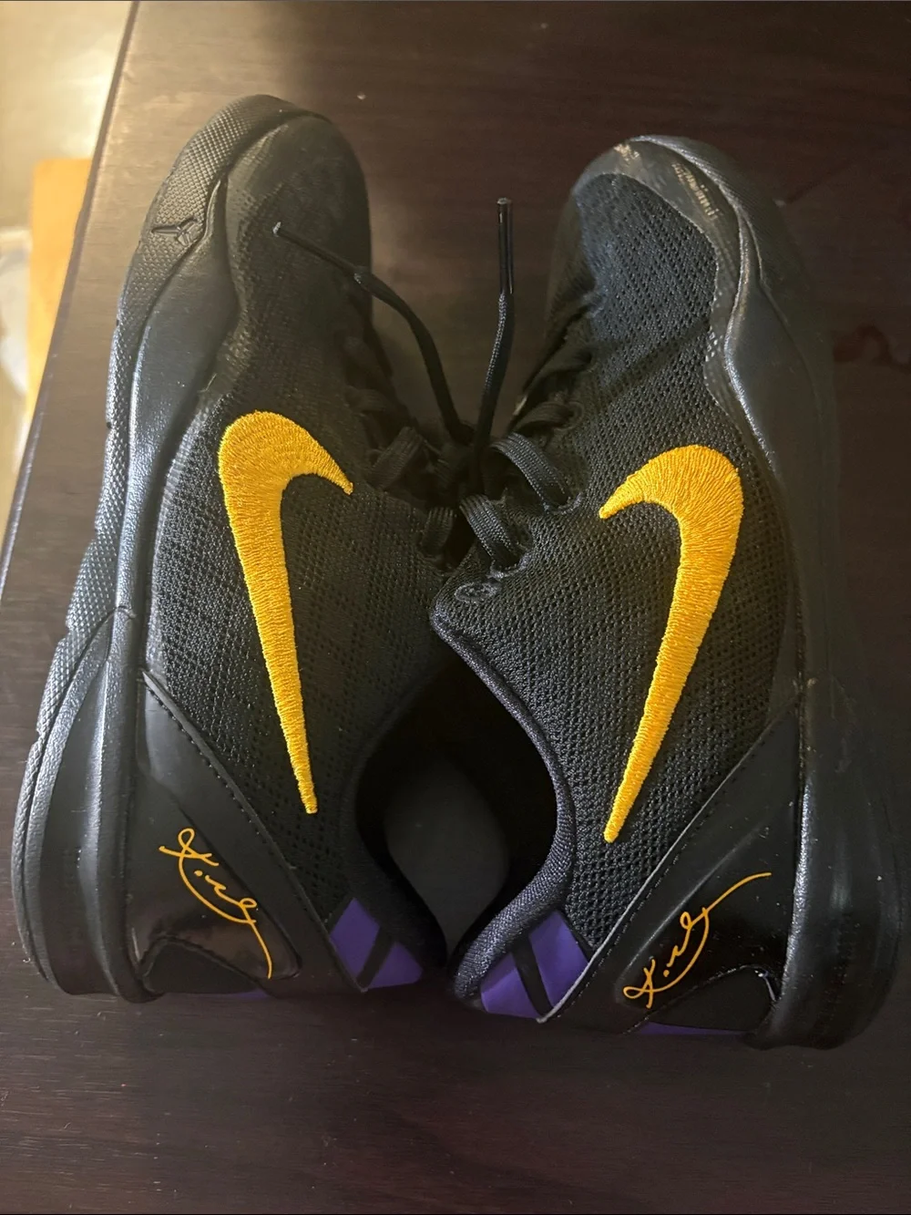 Nike Kobe Kids Black Sneakers with Gold Swoosh